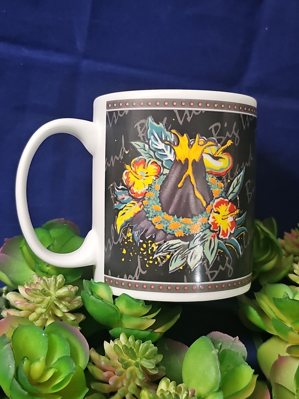 Hilo Hattie Volcano Floral Ceramic Mug - Hawaii Souvenir Gift